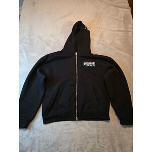 Supply & Demand Full Zip Hoodie Mens Medium Black Graphic Gothic Logo NYC